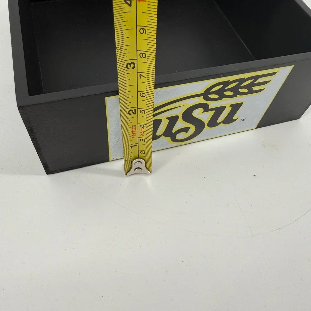 Wichita State University‎ WSU Shockers Black Wood Valet Tray Box Desk Organizer
